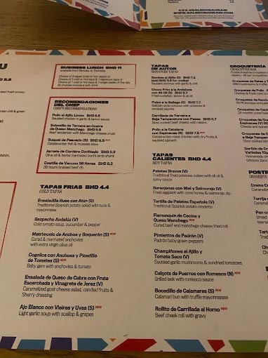 Menu – Salero Bahrain