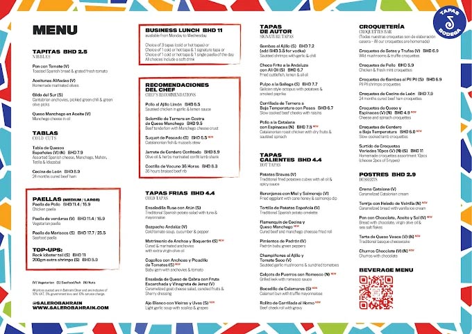 Menu – Salero Bahrain