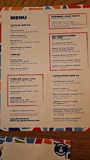 Menu – Salero Bahrain